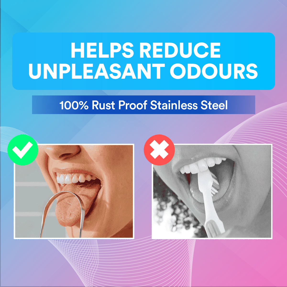 Stainless Steel Tongue Scraper DP7